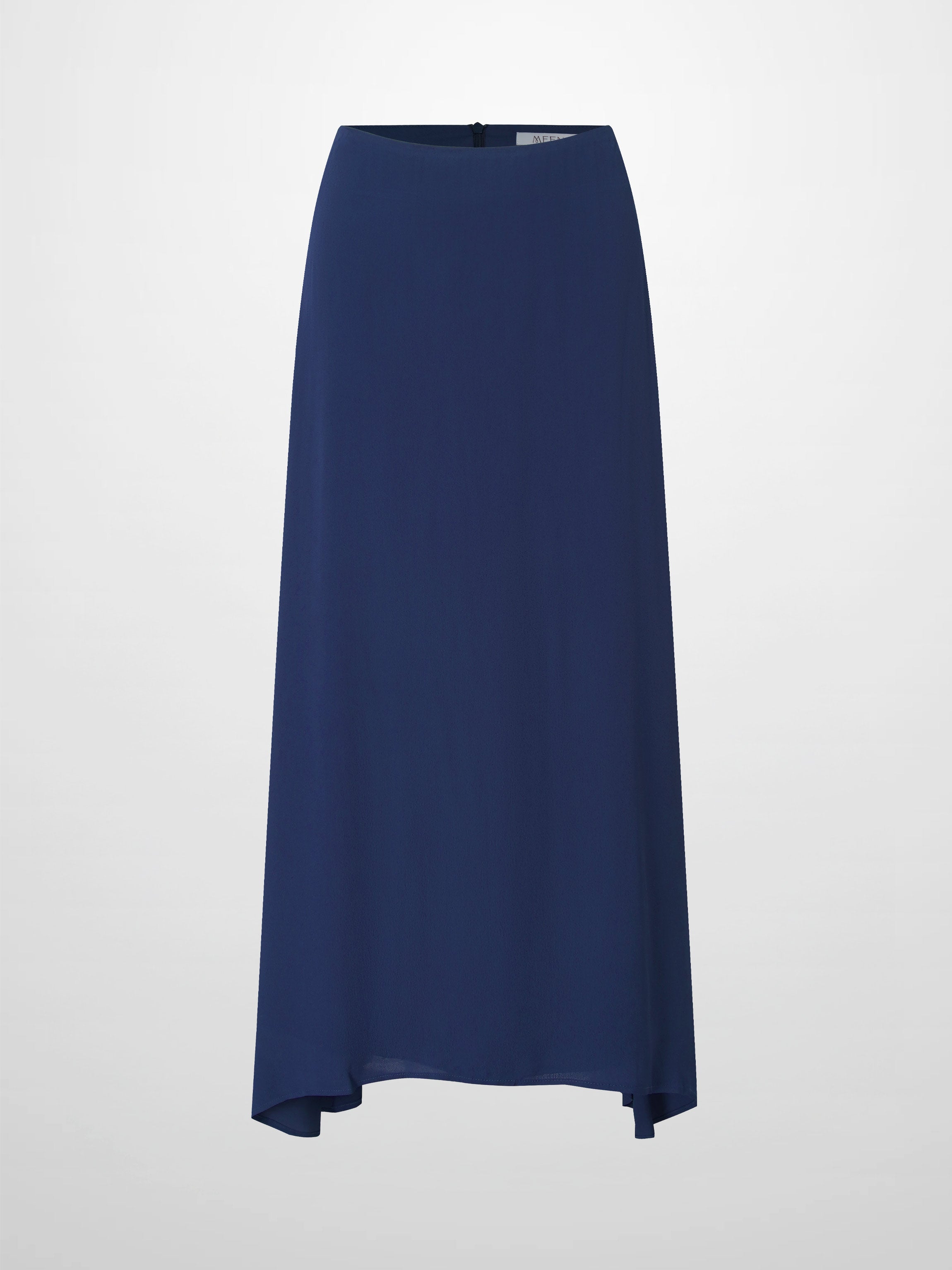 Curved Hem Maxi Skirt-Navy