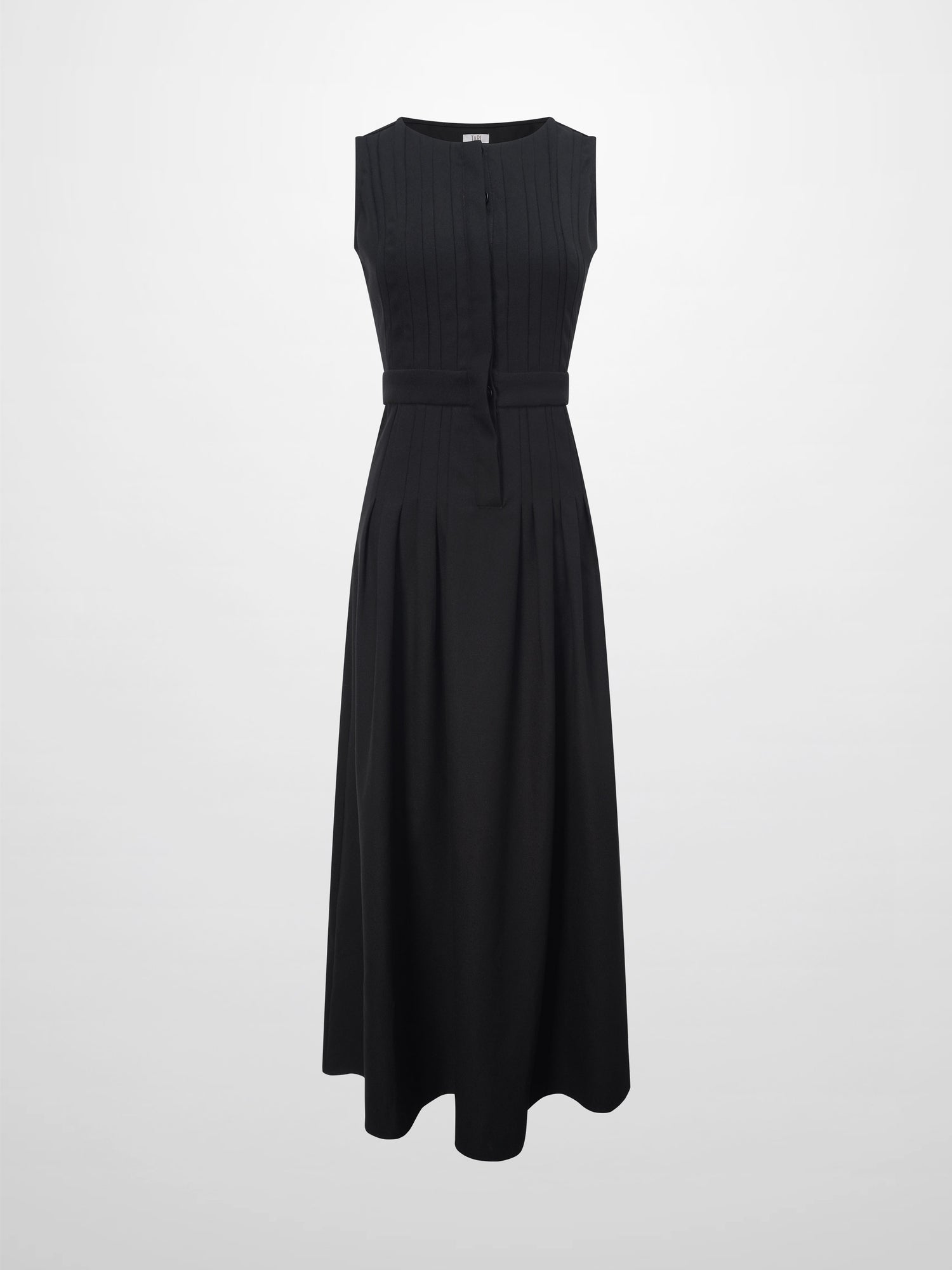 Stitch Down Pleat Jumper-Black