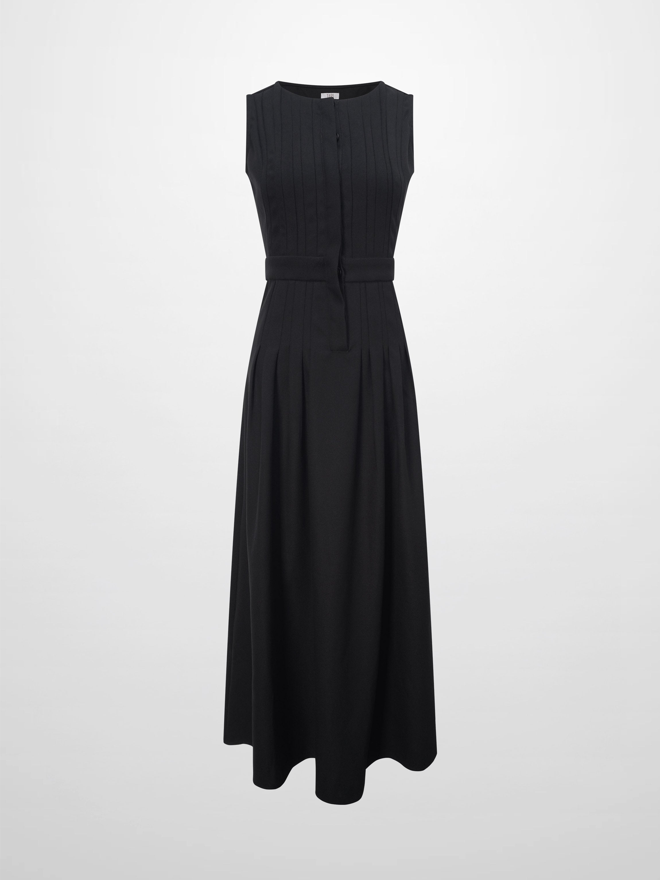 Stitch Down Pleat Jumper-Black