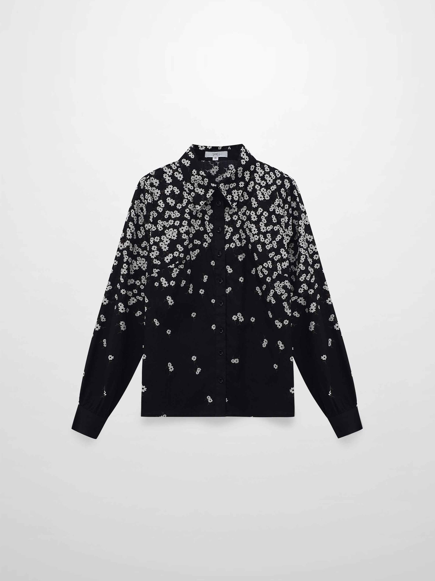 Ombre Flower Blouse-Black