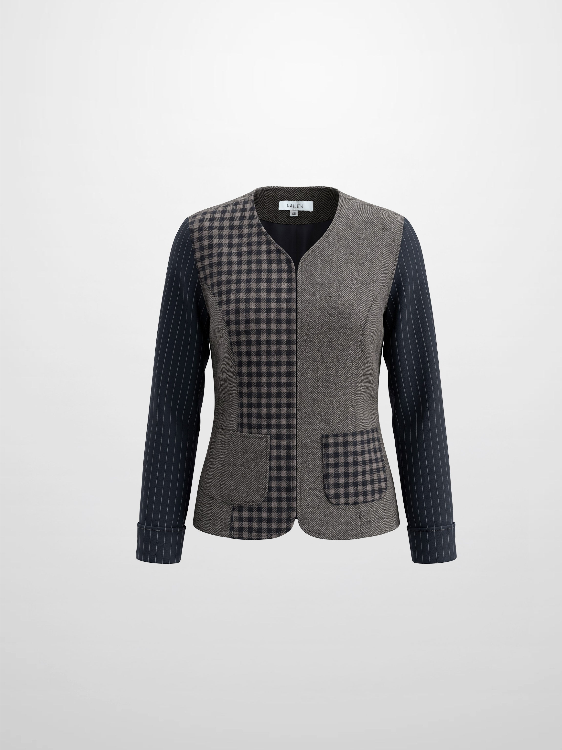 Plaid Boxy Jacket - Blue Plaid
