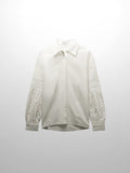 Pleated Sleeve Detail Blouse-White