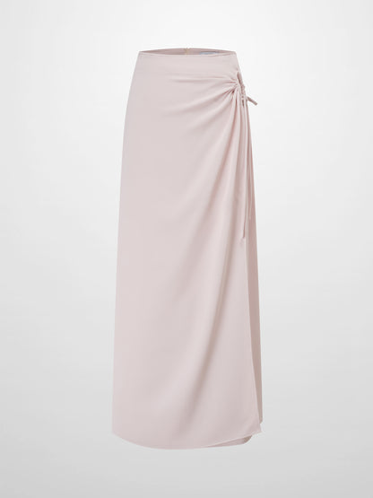 Ring Detail Faux Wrap Skirt-Mauve Pink