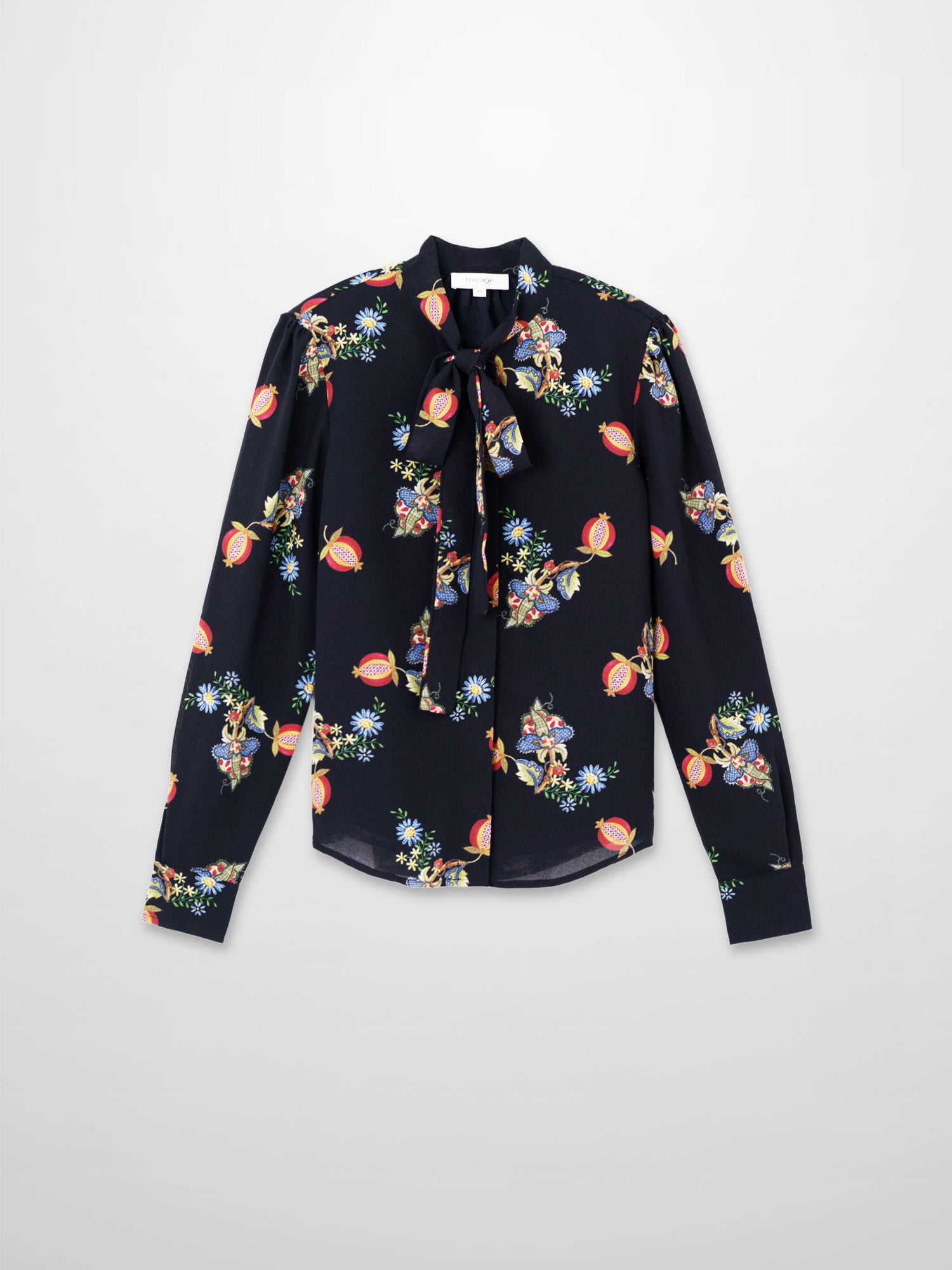 Bow Blouse-Pomegranate Floral