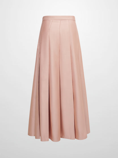 Lux Satin Pleated Skirt 37"-Blush