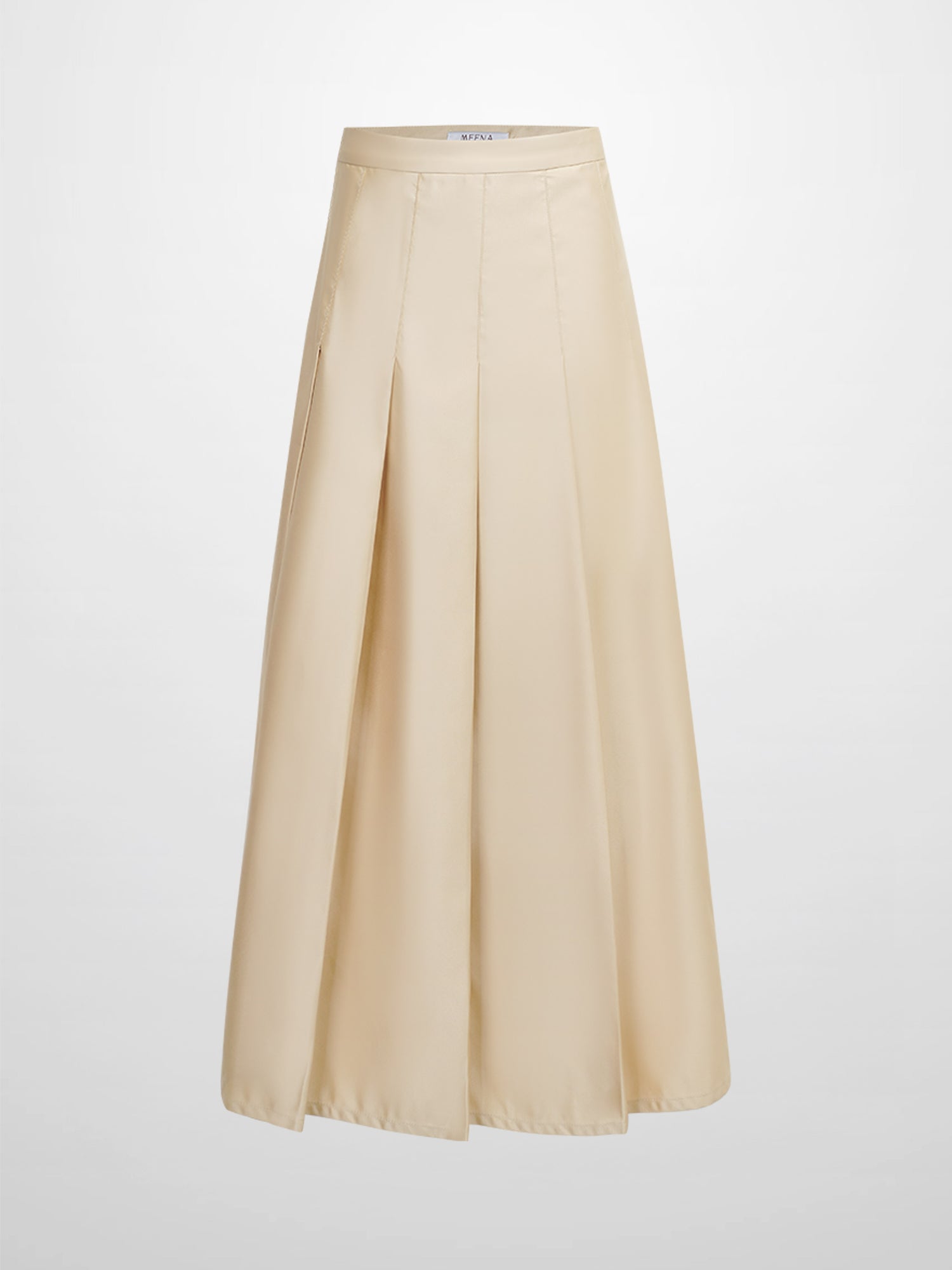 Lux Satin Pleated Skirt 37&quot;-Ivory