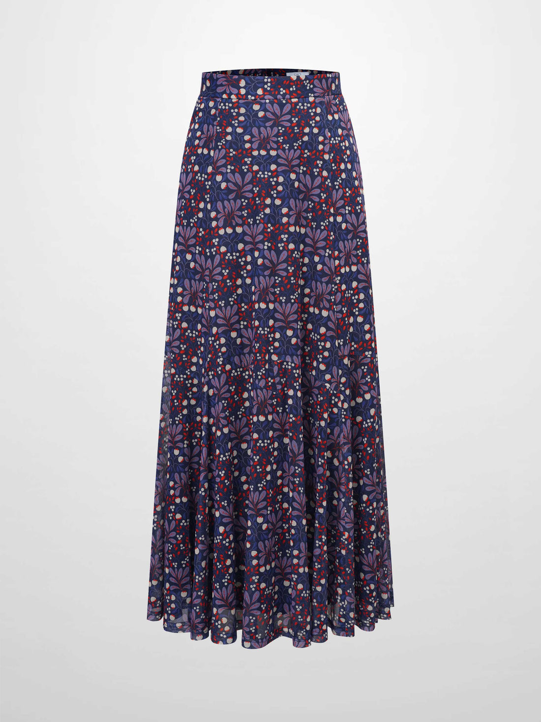 Mesh Trumpet Skirt-Lilac Flower