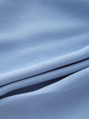 Shirred Pocket Dress-Blue