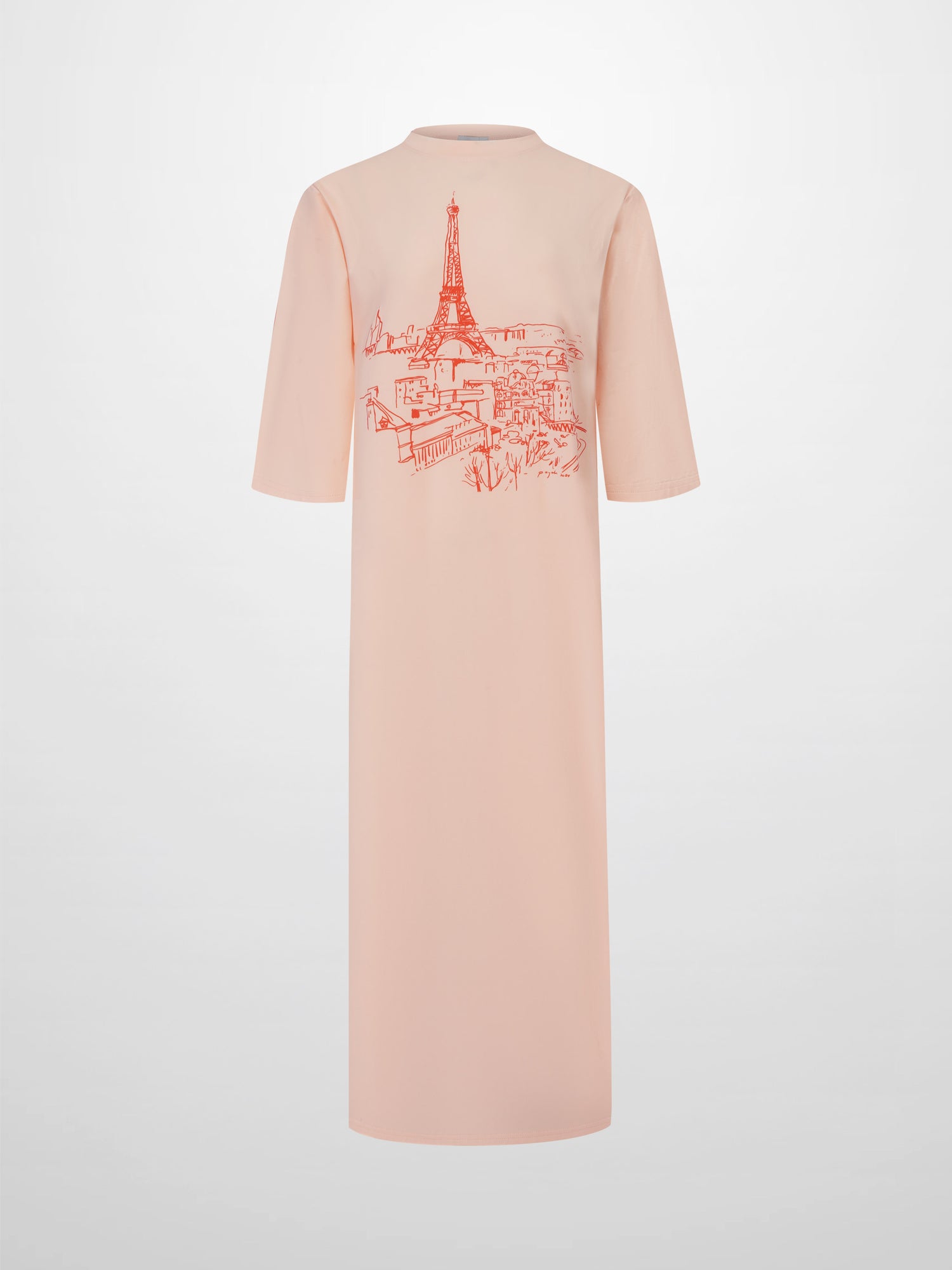 Maxi T-Shirt Dress-Yellow/Peach Tower