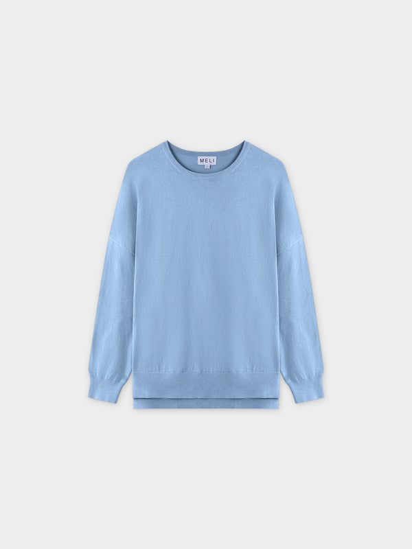 Oversized Lightweight Sweater-Light Blue