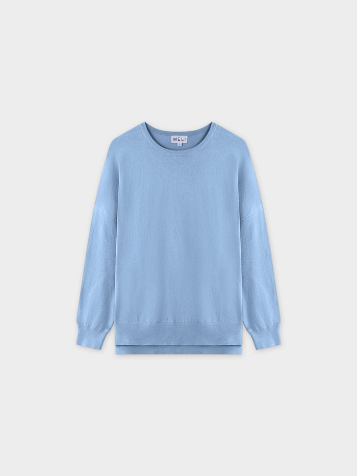 Oversized Lightweight Sweater-Light Blue