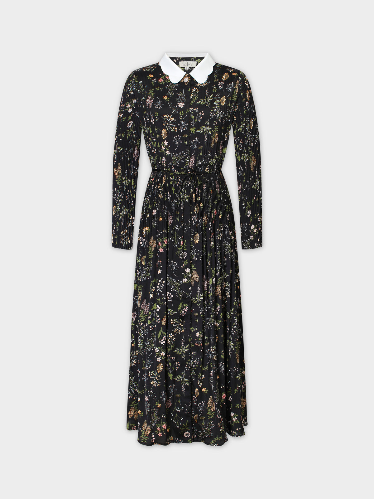 Micro Pleat Dress-English Floral