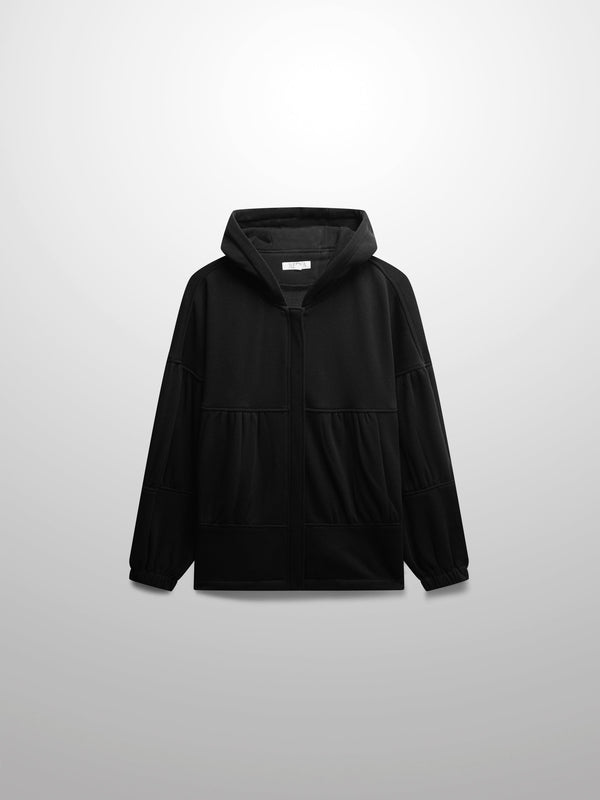 Bubble Sweatshirt Jacket-Black