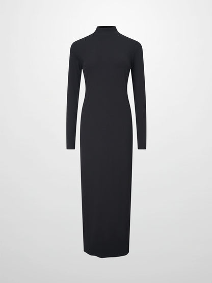 Ribbed Layering Dress-Black