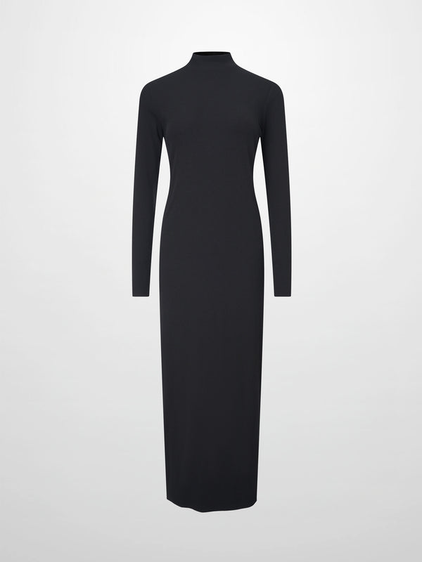 Ribbed Layering Dress-Black