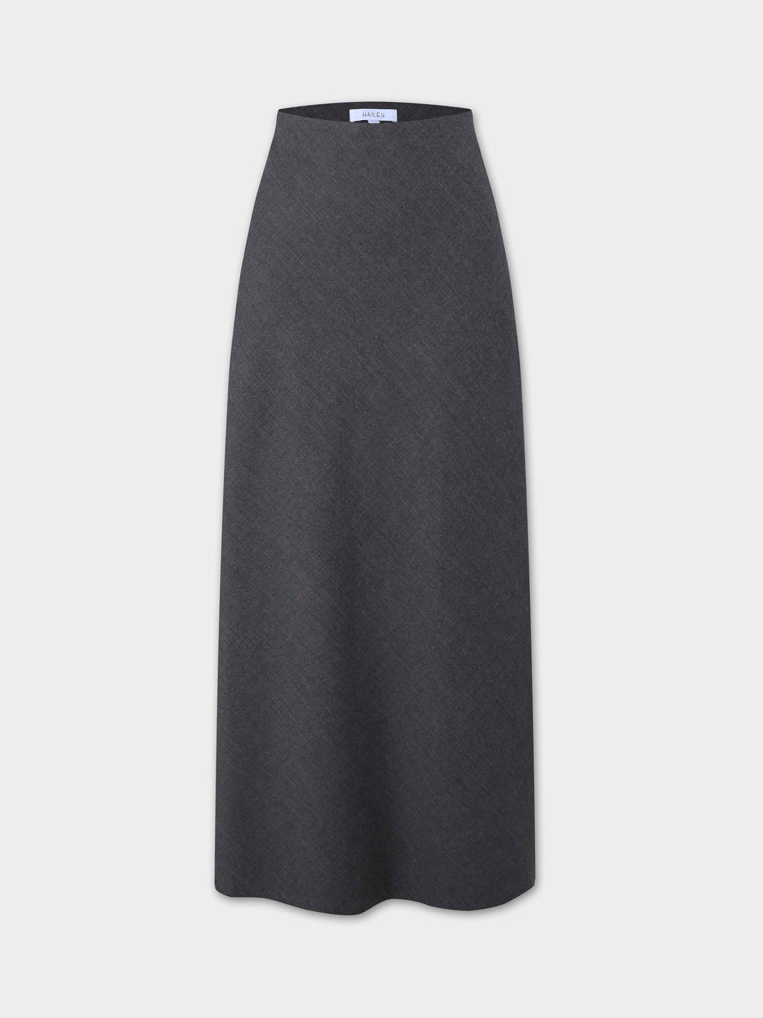 Wool Blend Slip Skirt-Grey