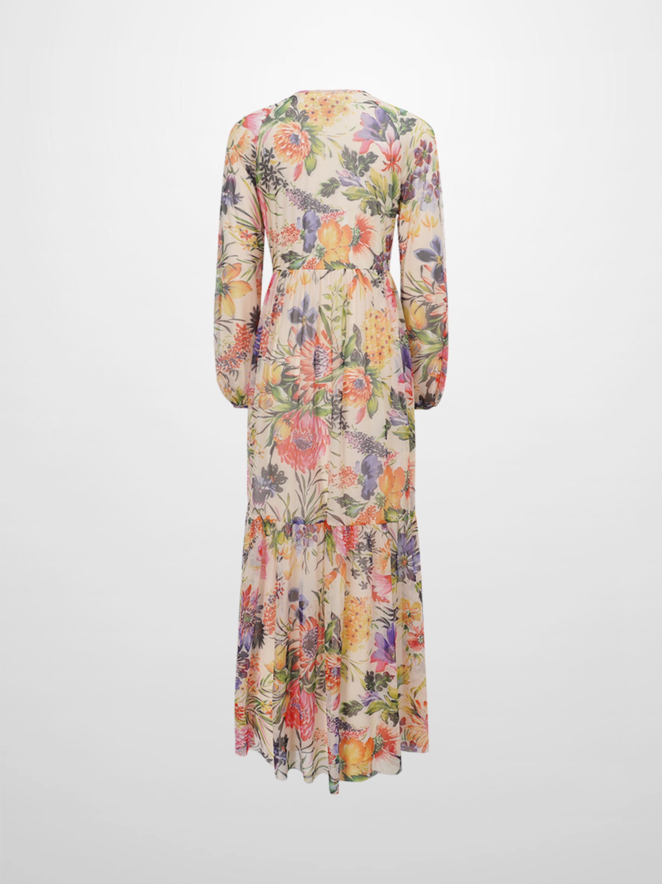 Mesh Tiered Dress-Spring Floral