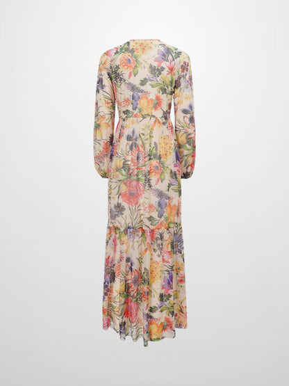 Mesh Tiered Dress-Spring Floral