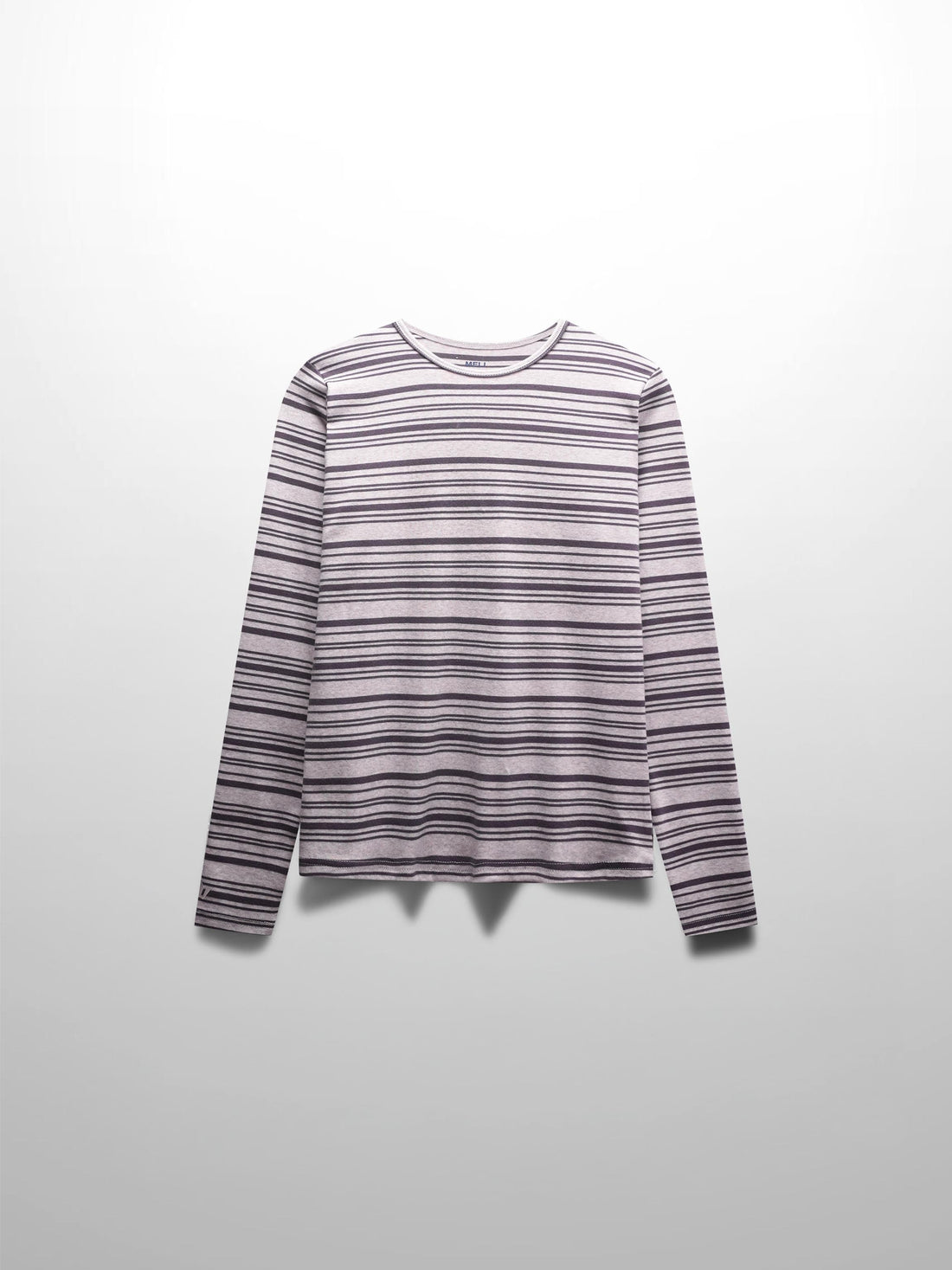 Flat Striped Crew Long Sleeve-Heathered Grey Stripe