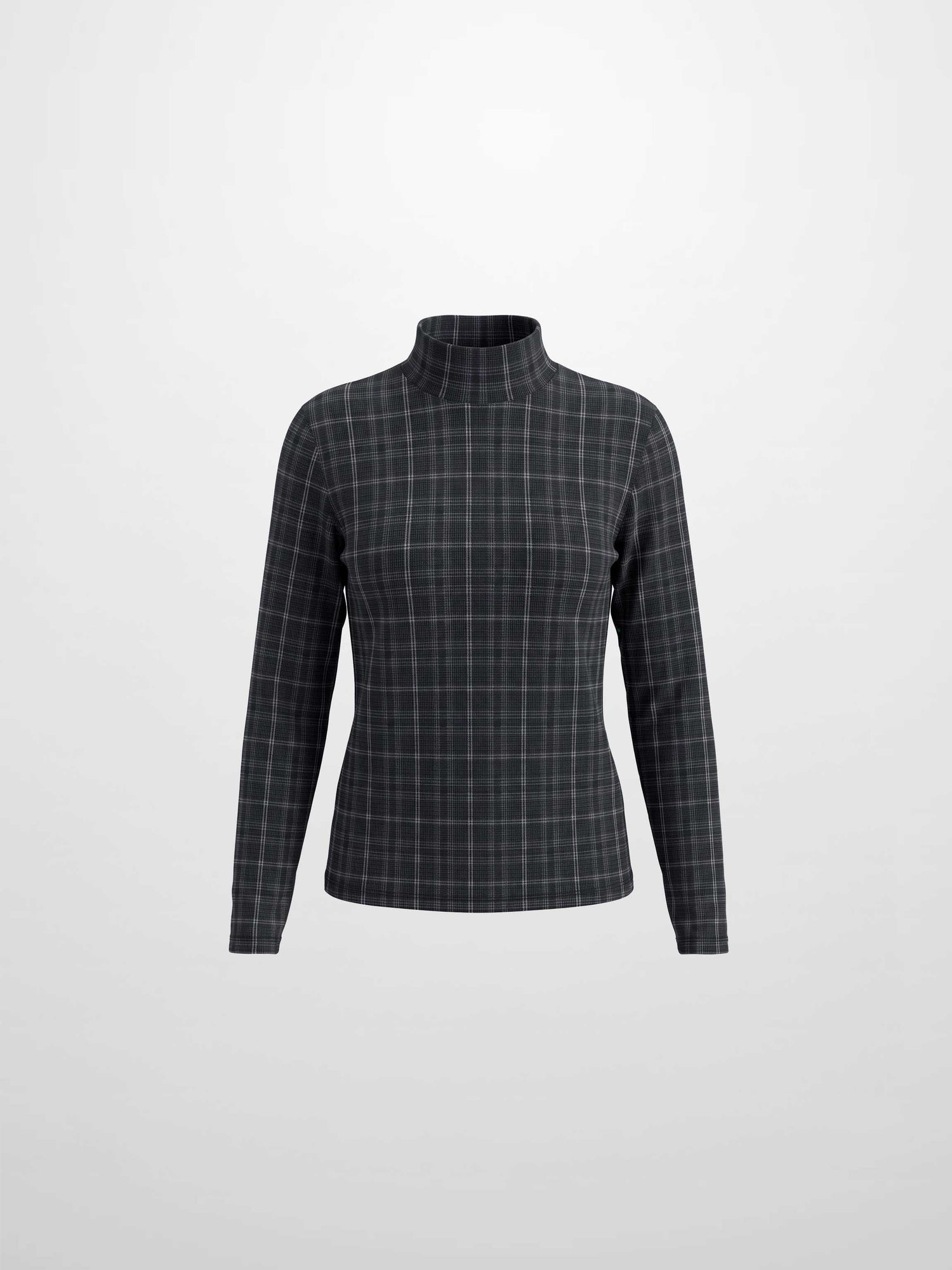 Mesh Plaid Turtleneck - Grey Plaid