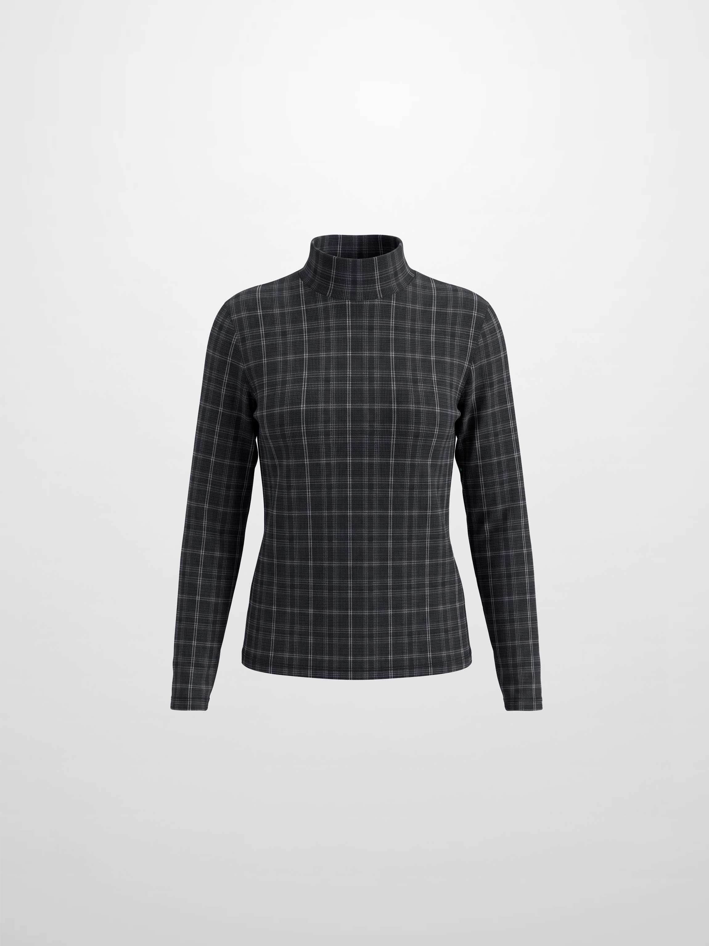 Mesh Plaid Turtleneck - Grey Plaid