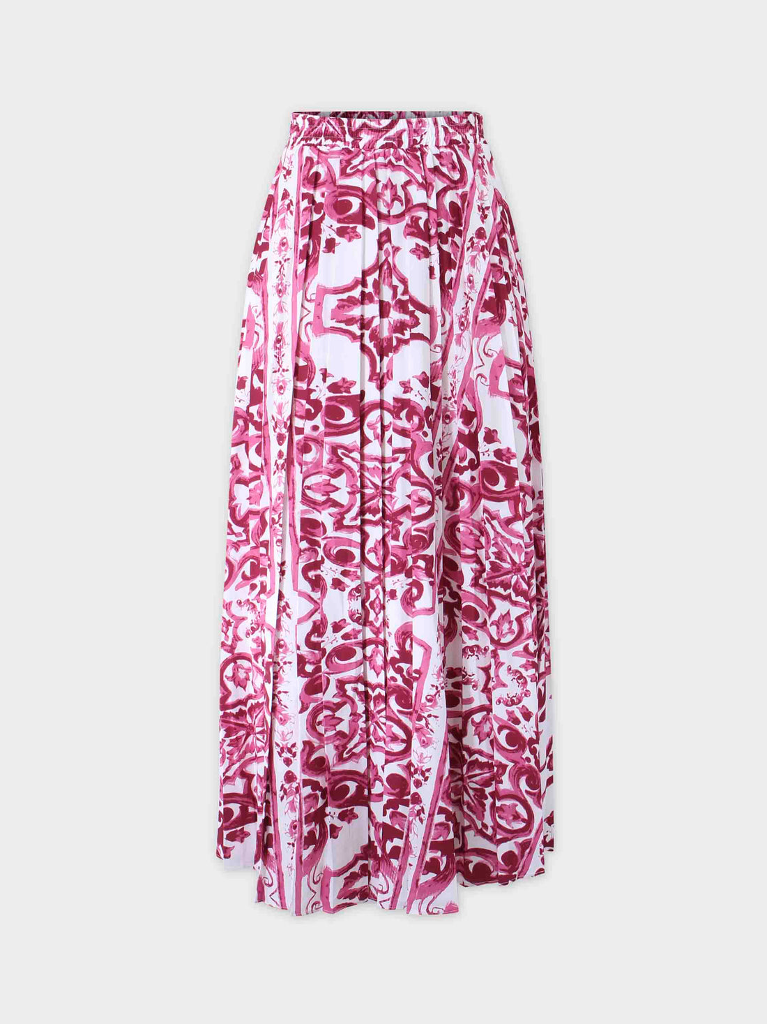 Covered Band Pleated Skirt 37&quot;-Pink Picasso