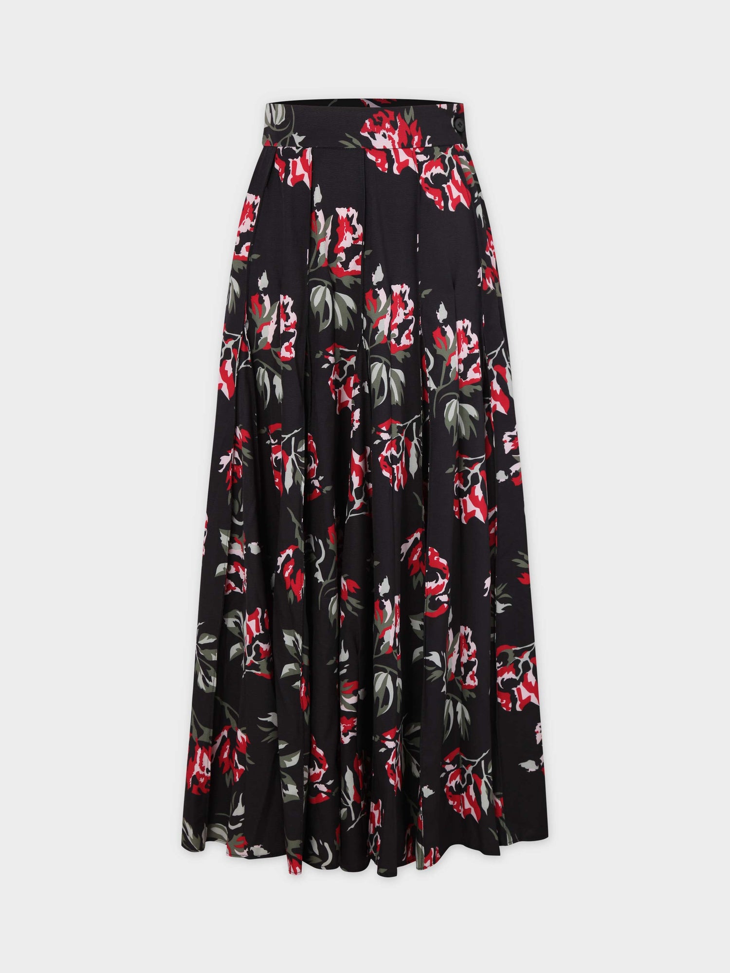 Seamed Pleated Skirt-Dozens of Roses