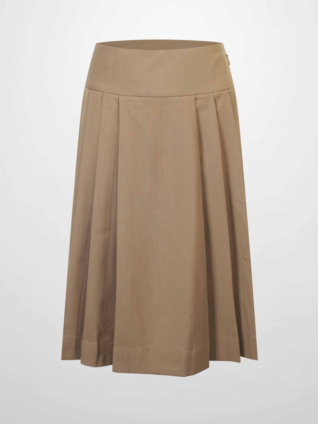 Yoke Pleated Skirt-Camel