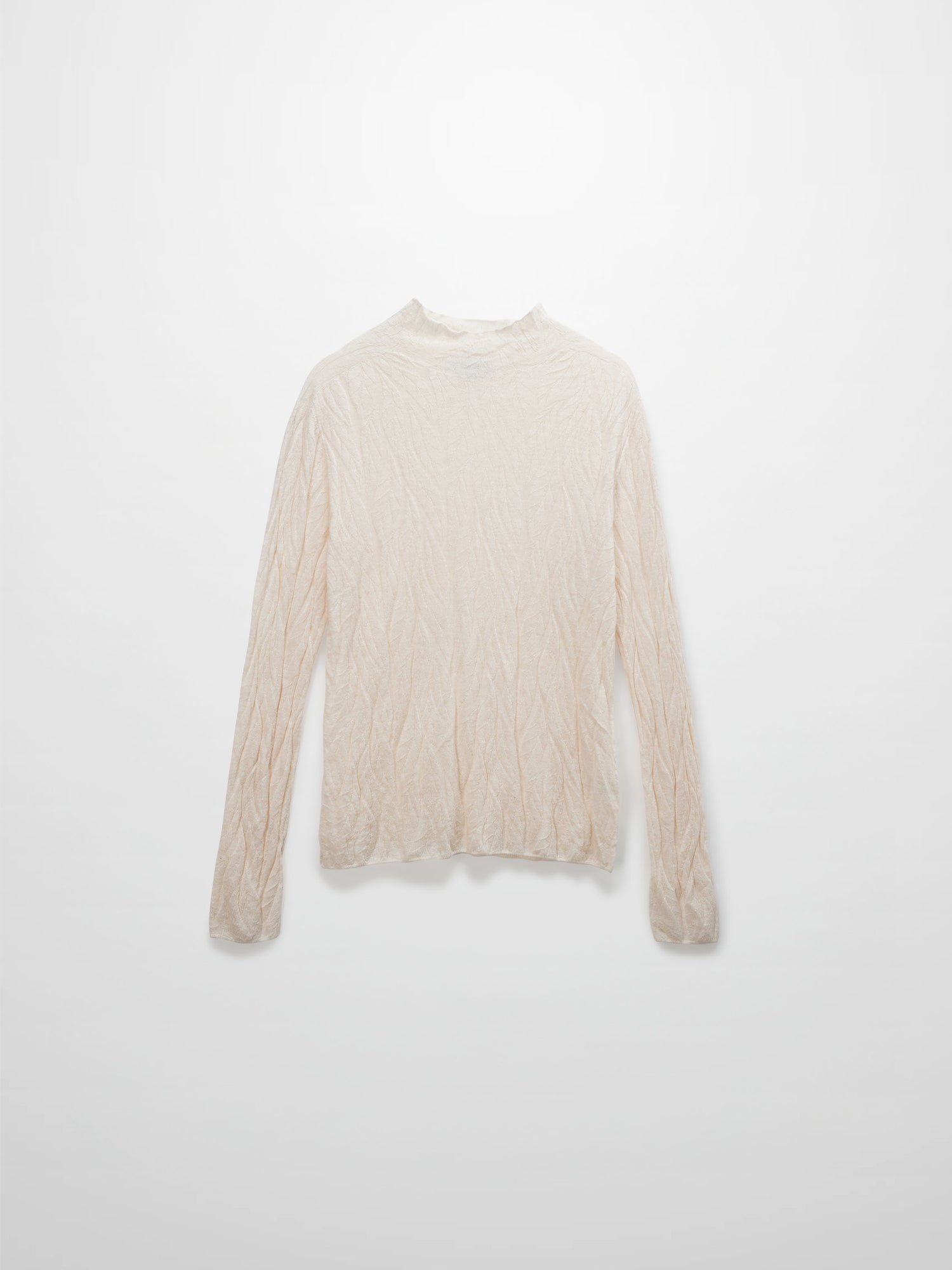 Leaf Design Turtleneck-Blush