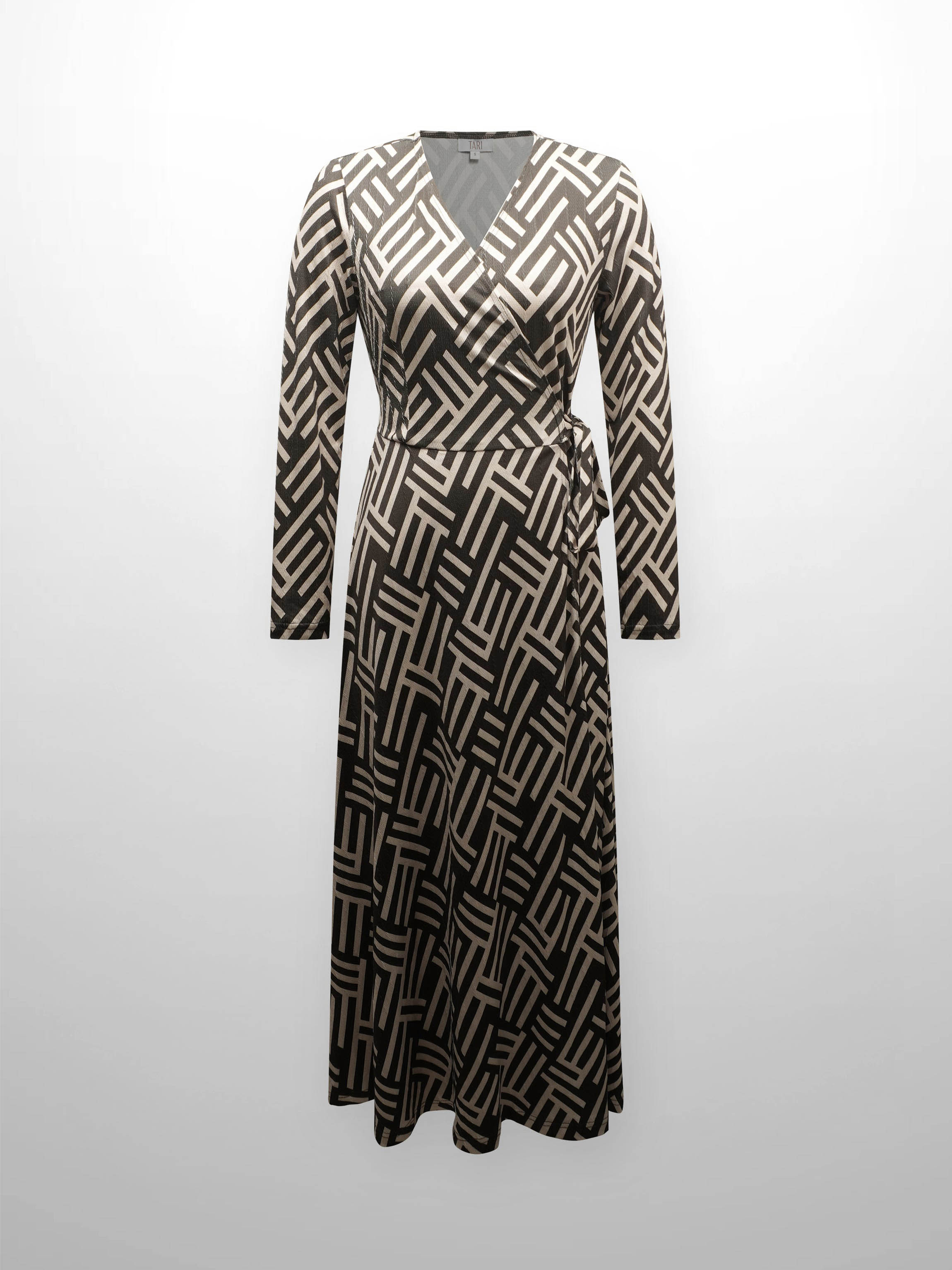 Maxi Wrap Dress-Geo Olive