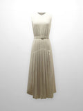 Stitched Down Pleated Jumper-Cream