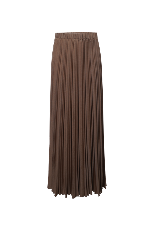 Mix Pleat Skirt-Camel