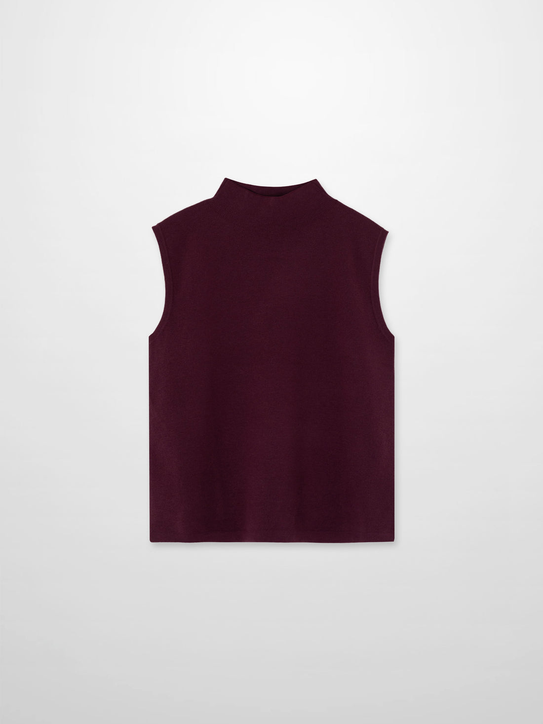 Sleeveless Mock Neck Sweater-Burgundy