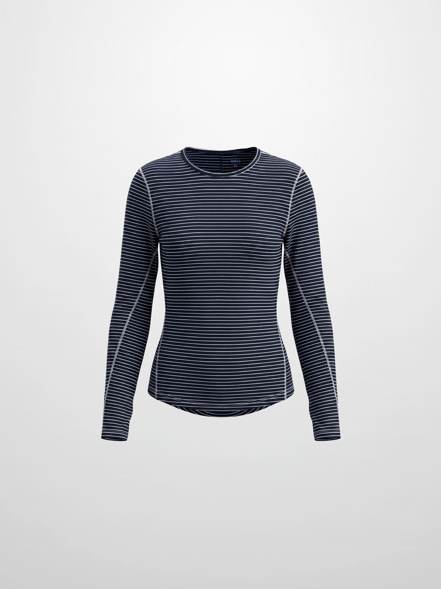 Striped Cross Stitch T-Shirt-Navy