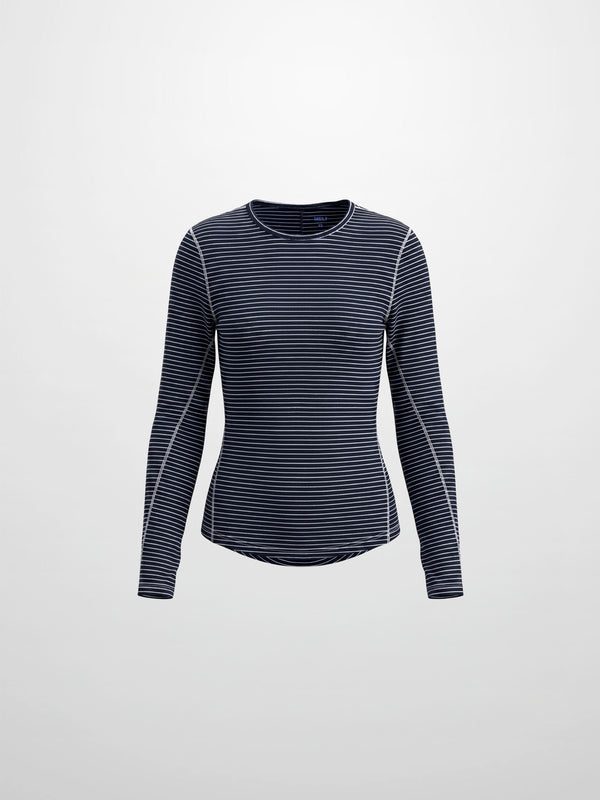 Striped Cross Stitch T-Shirt-Navy