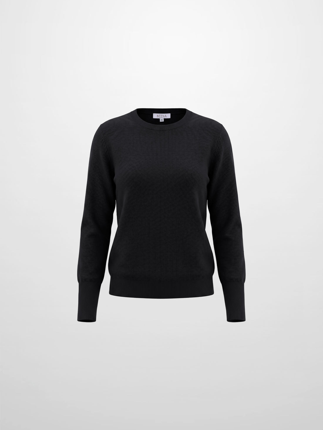 High Cuff Crew Sweater-Black