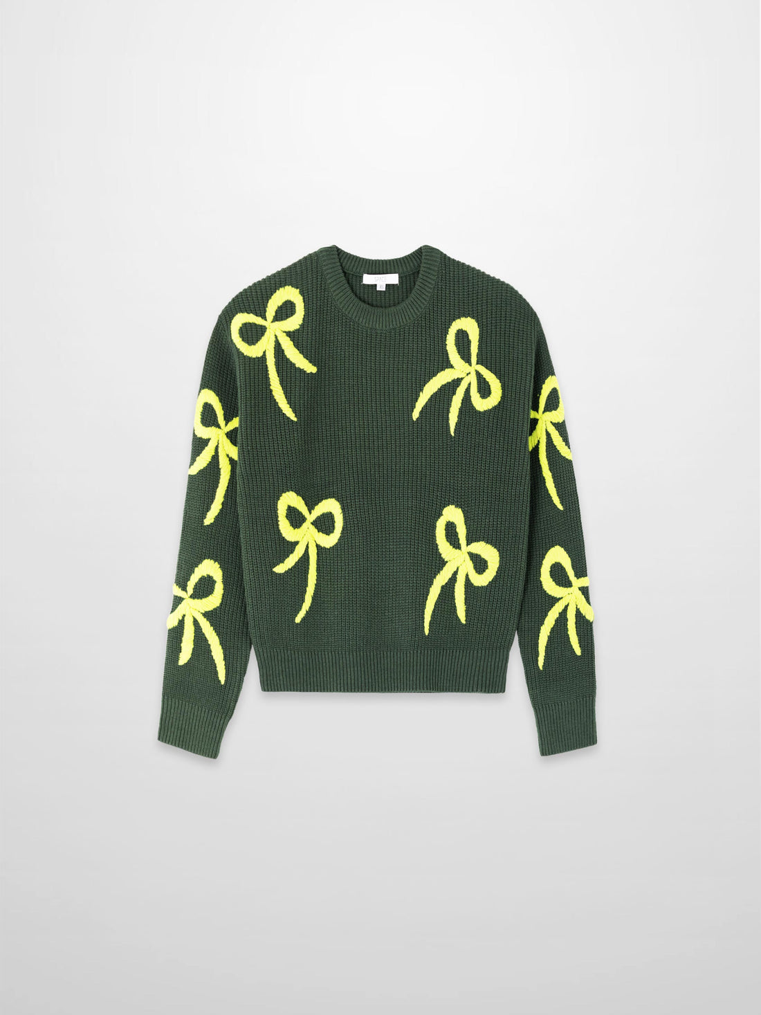 Bow Ribbon Sweater-Green/Lime