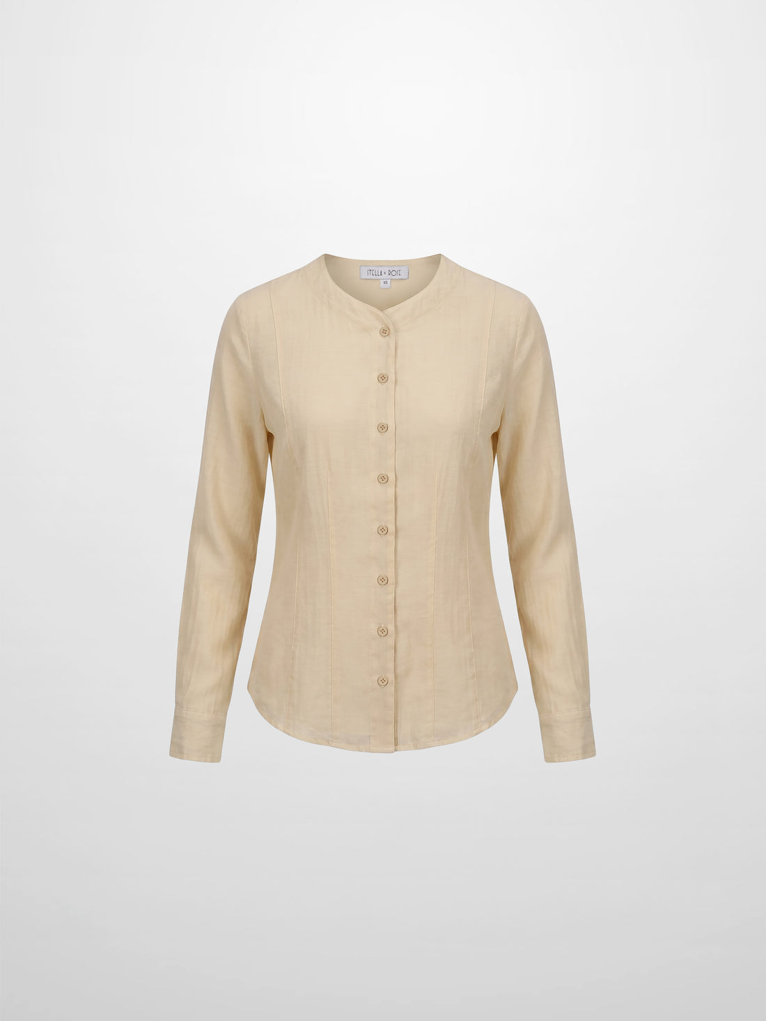 High V Neck Blouse-Sand