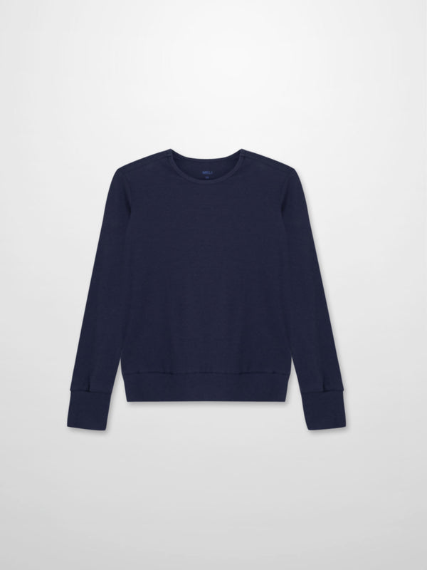 Ribbed Crew Bomber-Navy