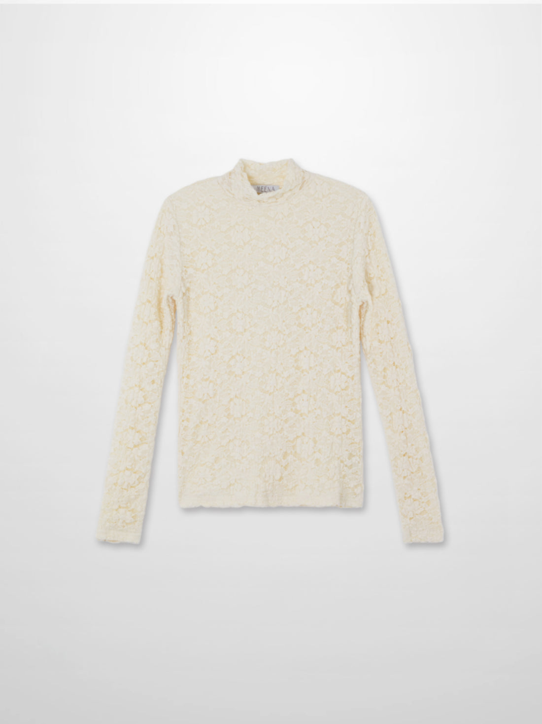 Lace Mock Neck Turtleneck-Bone
