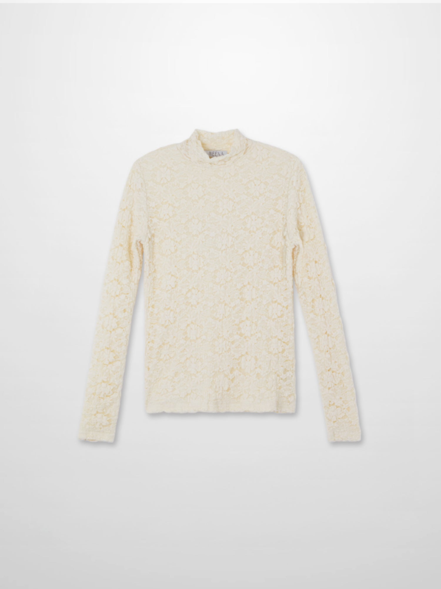 Lace Mock Neck Turtleneck-Bone