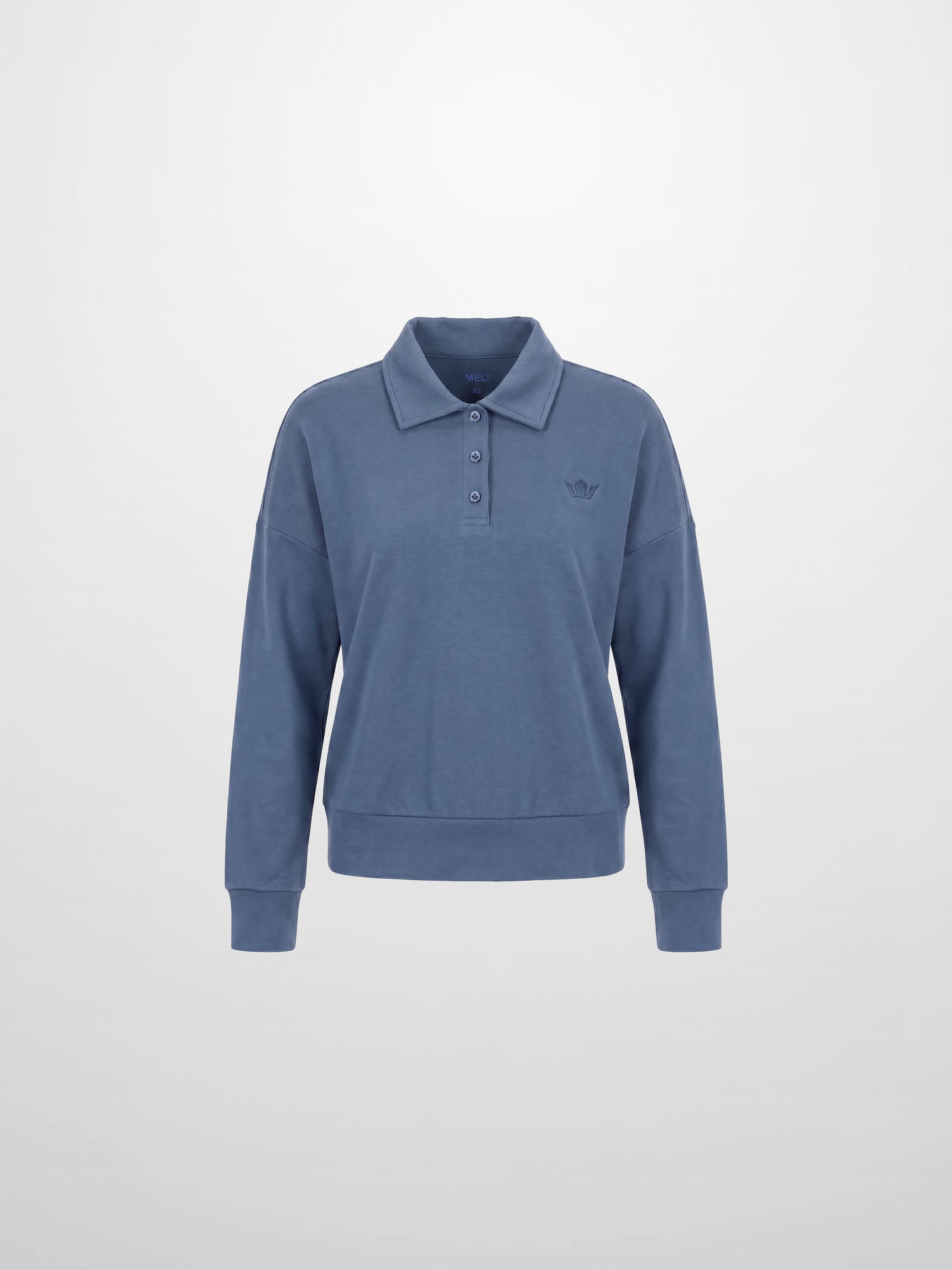 Collared Bomber Tee-Grey Blue
