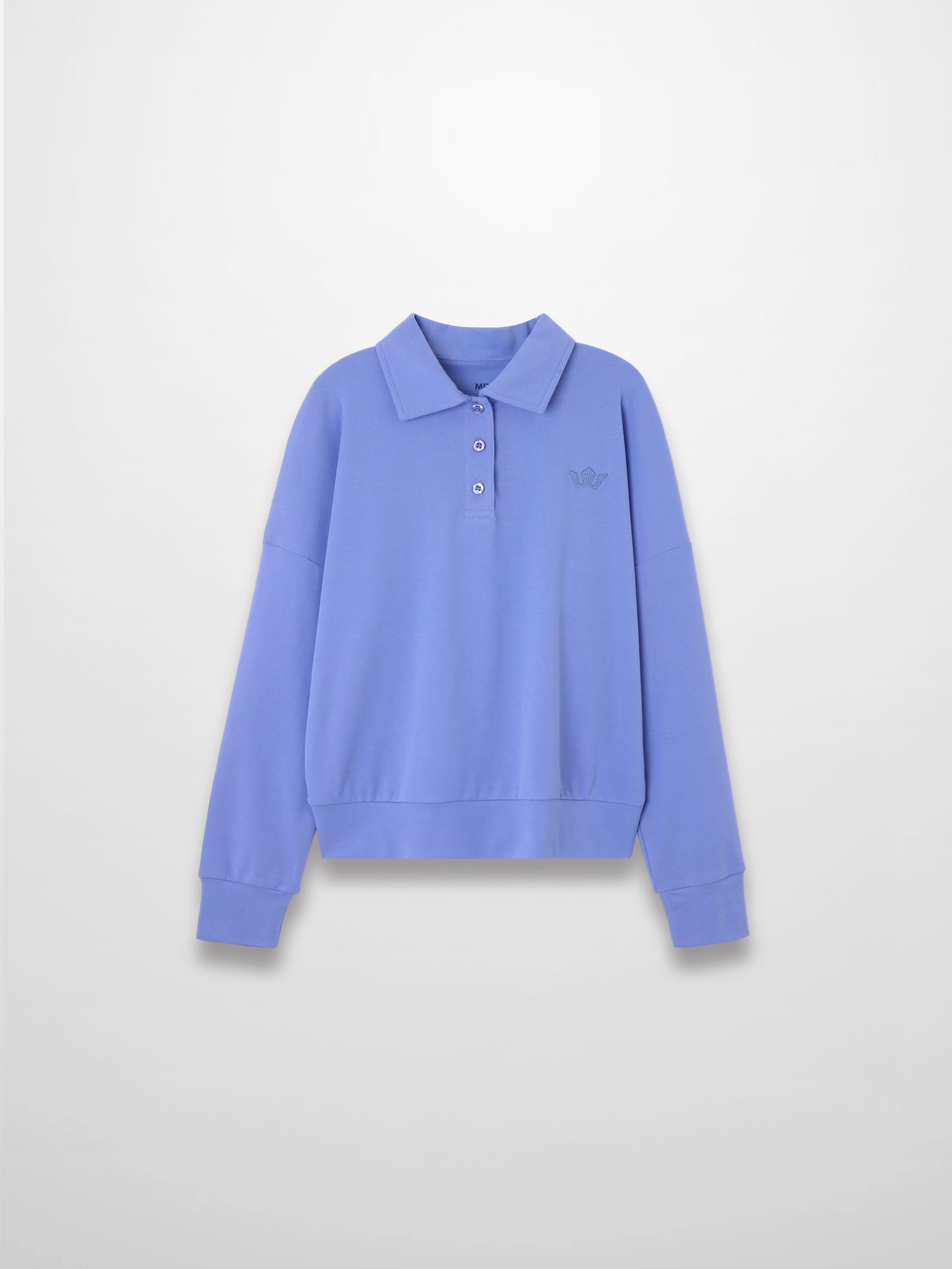 Collared Bomber Tee-Periwinkle
