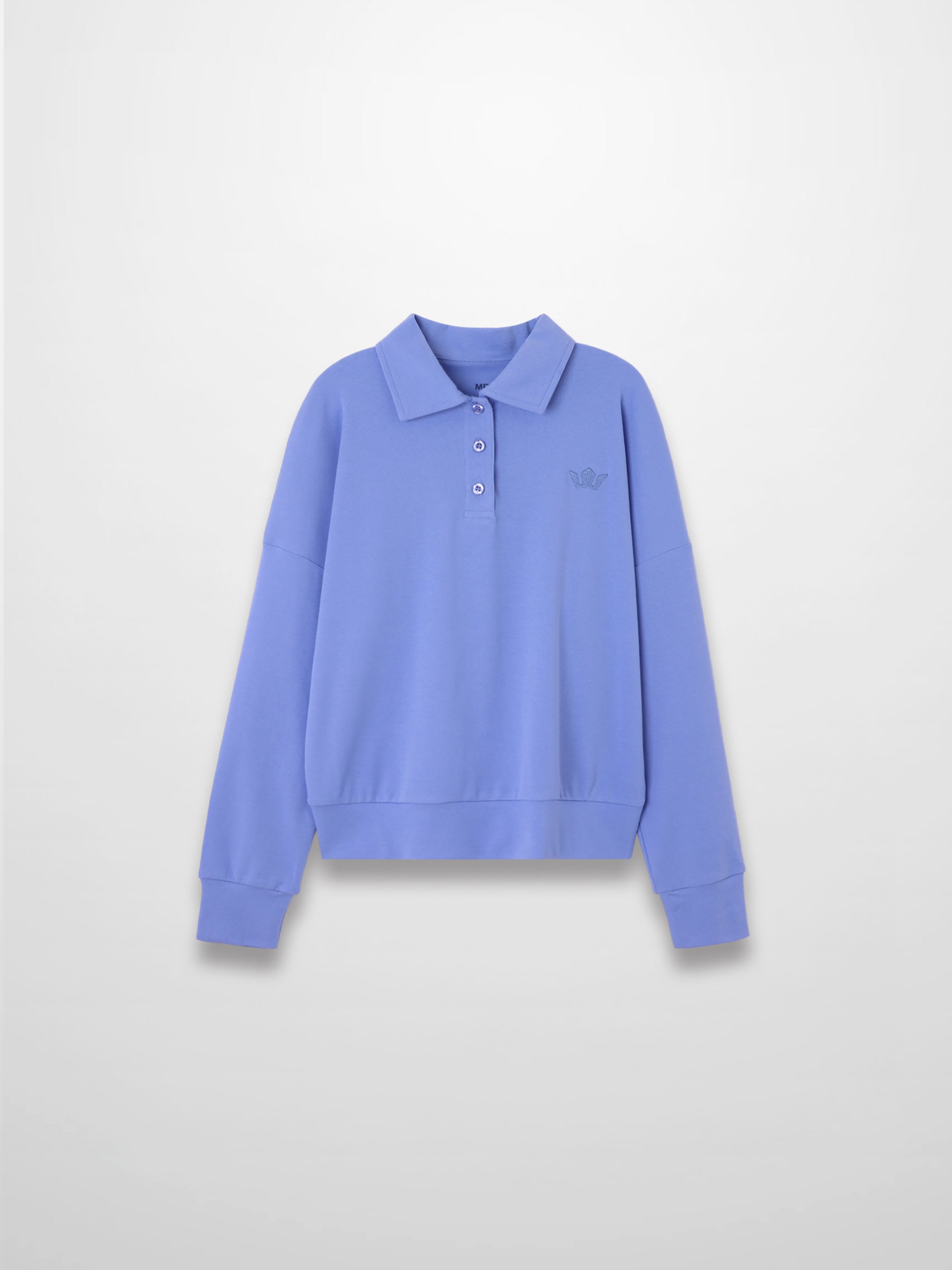 Collared Bomber Tee-Periwinkle