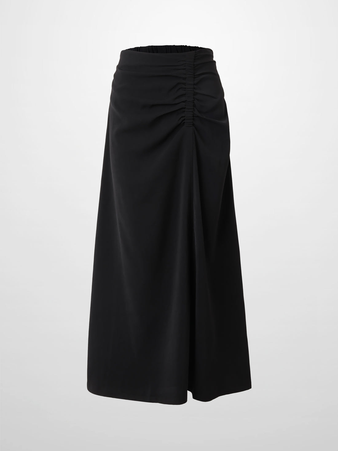 SIDE RUCHED SKIRT-BLACK
