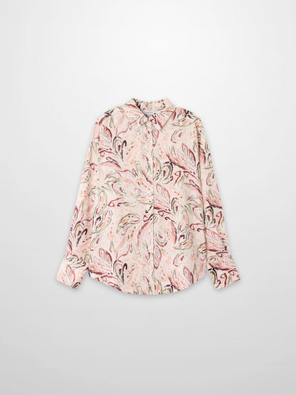 Button Down Collared Blouse-Peach Sketch