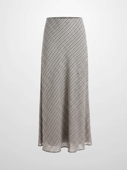 Plaid Slip Skirt - Black Plaid