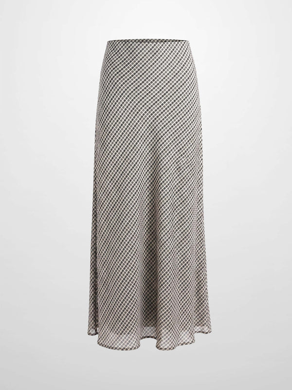 Plaid Slip Skirt - Black Plaid