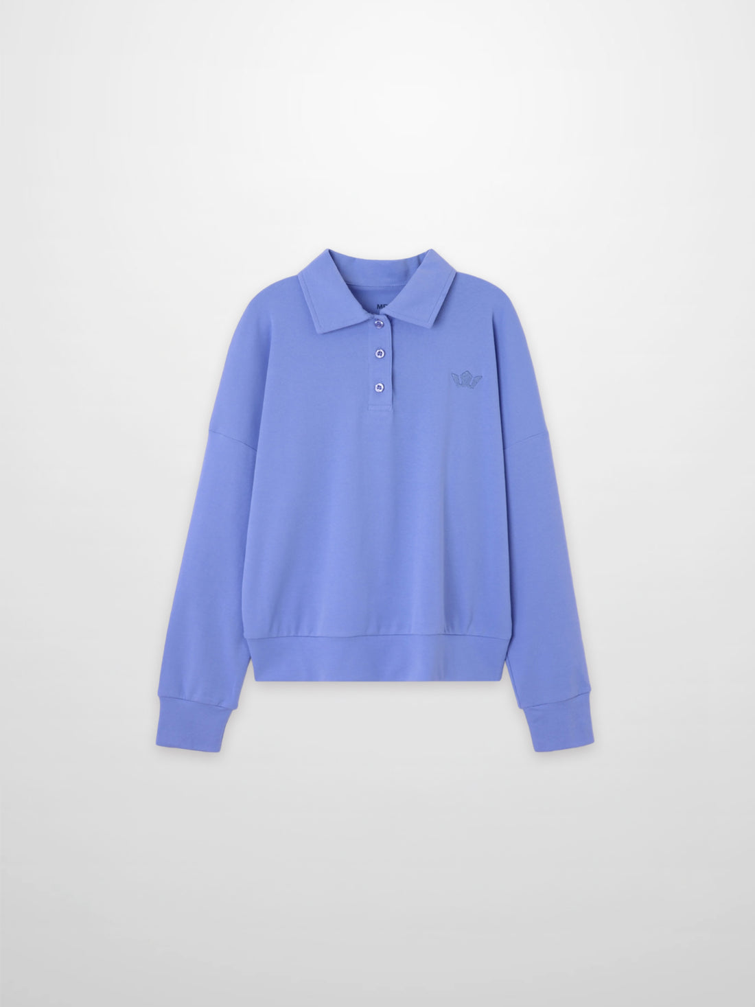 Collared Bomber Tee-Periwinkle