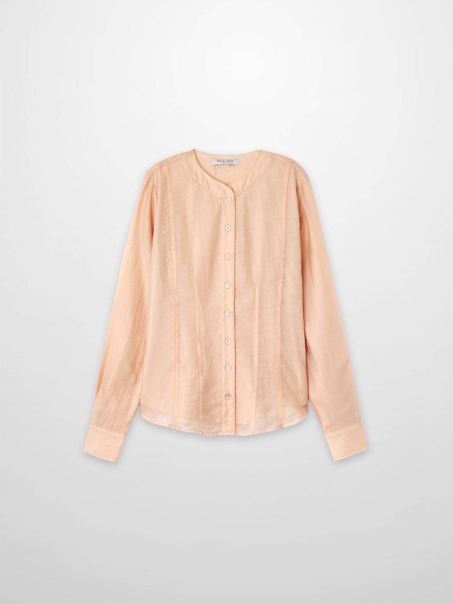High V Neck Blouse-Oatmeal
